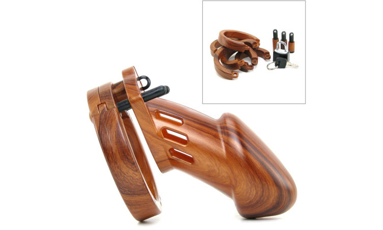 CB-6000 Chastity Cage - Wood - 35 mm - Image 2