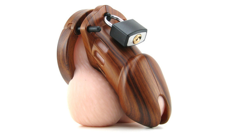 CB-6000 Chastity Cage - Wood - 35 mm - Image 3